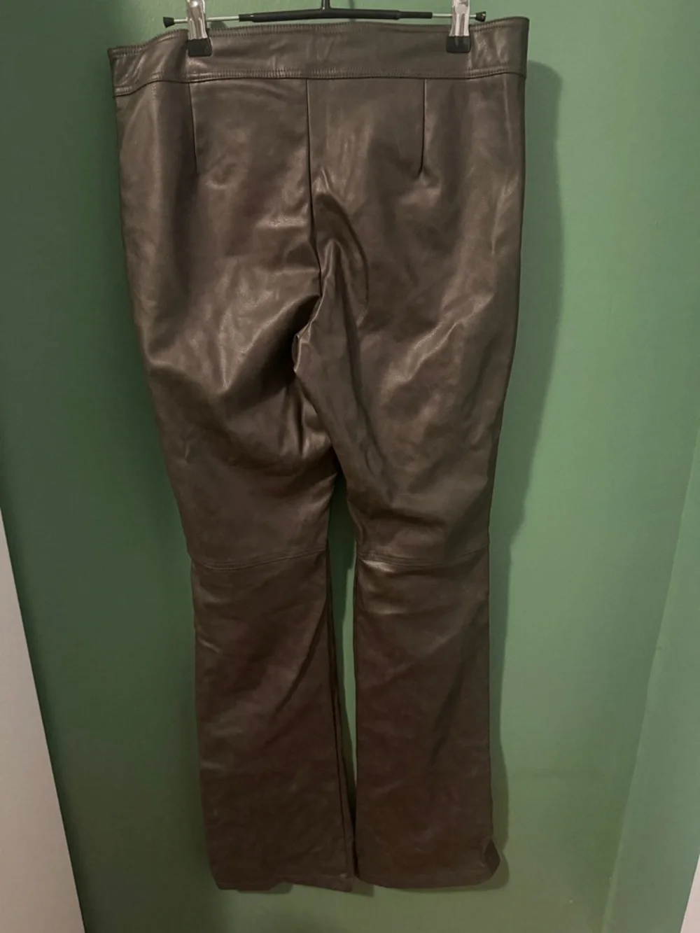Zara Distressed Faux Leather Lace-Up Front & Hem Pants - Picture 3 of 4